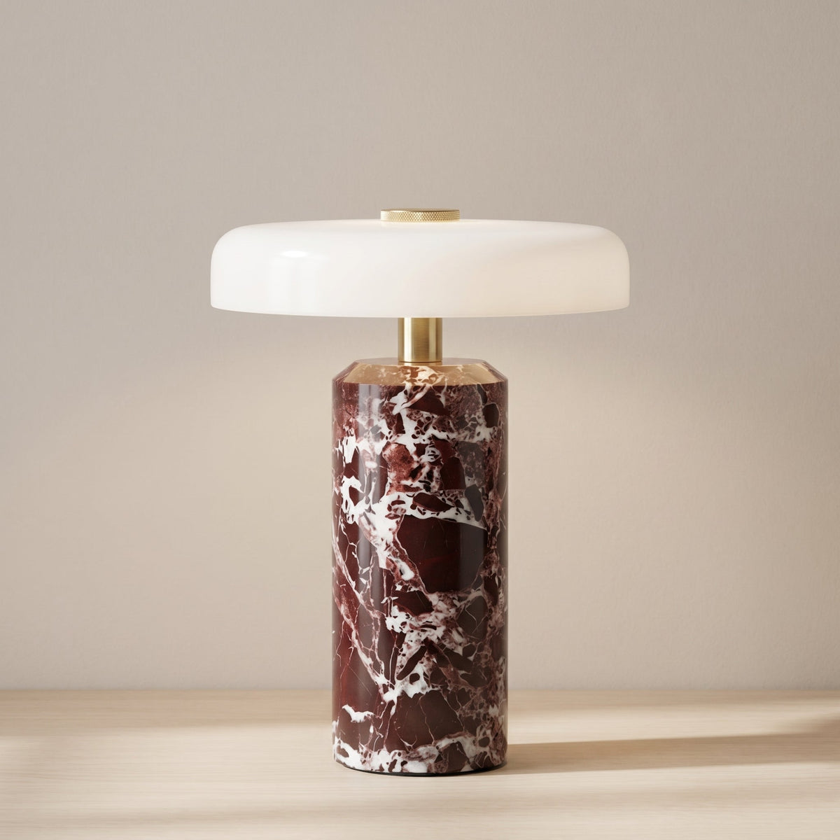 Bezprzewodowa Lampa Stołowa z Marmuru i Szkła