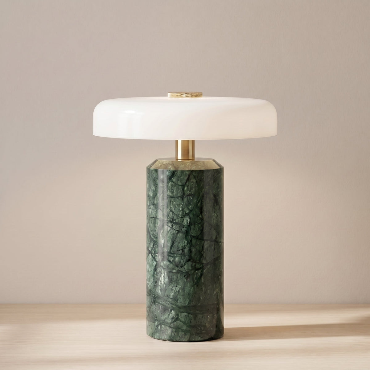Bezprzewodowa Lampa Stołowa z Marmuru i Szkła
